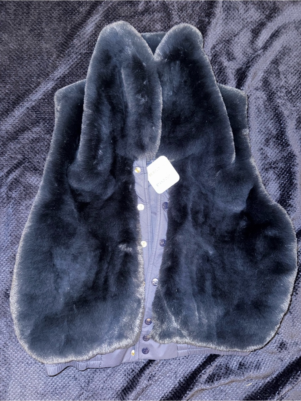 NWT TaraShakti Reversible Faux Fur Vest | Navy Blue Size L ⭐️